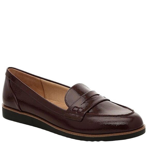 Abella Women's Burgundy Vegan Patent Leather Zoey Penny Loafer Shoes Size 6 - Picture 1 of 9